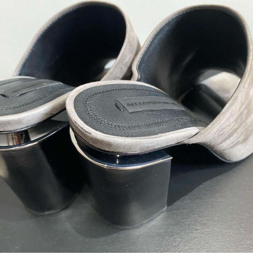 Alexander Wang Black And Silver Heeled Mules